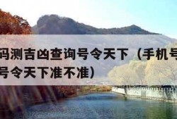 手机号码测吉凶查询号令天下（手机号码测吉凶查询号令天下准不准）