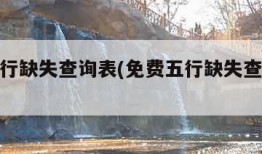 免费五行缺失查询表(免费五行缺失查询表取名)