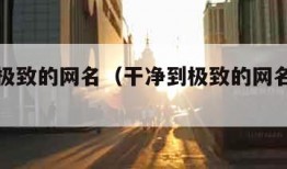 干净到极致的网名（干净到极致的网名男生两字）