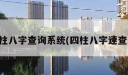 四柱八字查询系统(四柱八字速查表)