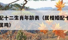 属相婚配十二生肖年龄表（属相婚配十二生肖年龄表属鸡）
