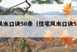 住宅风水口诀50条（住宅风水口诀50条大全）