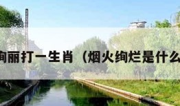烟火绚丽打一生肖（烟火绚烂是什么意思）