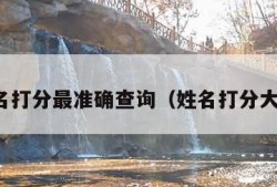 姓名打分最准确查询（姓名打分大全）