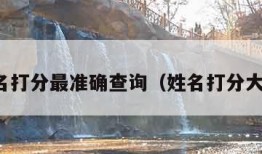 姓名打分最准确查询（姓名打分大全）