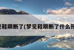 梦见鞋跟断了(梦见鞋跟断了什么预兆)