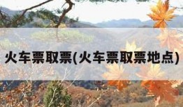 火车票取票(火车票取票地点)