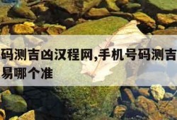 手机号码测吉凶汉程网,手机号码测吉凶汉程网和周易哪个准