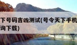 号令天下号码吉凶测试(号令天下手机号码测吉凶查询下载)