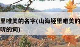 山海经里唯美的名字(山海经里唯美的名字诗经里好听的词)