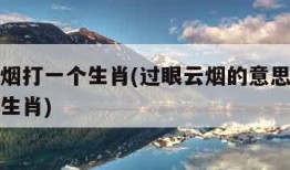过眼云烟打一个生肖(过眼云烟的意思是开什动物和生肖)