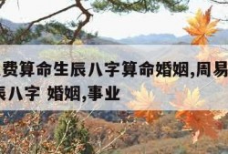 周易免费算命生辰八字算命婚姻,周易算命免费 生辰八字 婚姻,事业