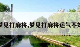 梦见打麻将,梦见打麻将运气不好