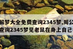 周公解梦大全免费查询2345梦,周公解梦大全查询2345梦见老鼠在身上自己摁住