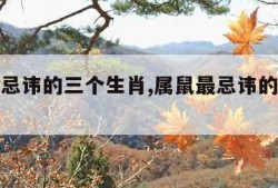 属鼠最忌讳的三个生肖,属鼠最忌讳的三个生肖男