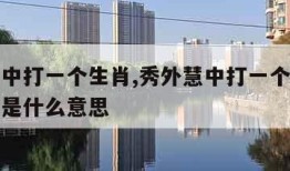 秀外慧中打一个生肖,秀外慧中打一个生肖秀外慧中是什么意思