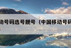 中国移动号码选号靓号（中国移动号码选号靓号查询）