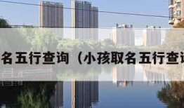小孩取名五行查询（小孩取名五行查询免费）