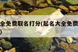 起名大全免费取名打分(起名大全免费取名打分测试)