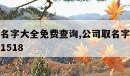 公司取名字大全免费查询,公司取名字大全免费查询1518