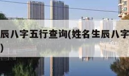 姓名生辰八字五行查询(姓名生辰八字五行查询免费)