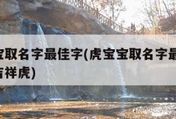 虎宝宝取名字最佳字(虎宝宝取名字最佳字 寓意吉祥虎)