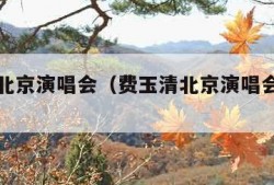 费玉清北京演唱会（费玉清北京演唱会是哪年）