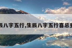 生辰八字五行,生辰八字五行喜忌查询