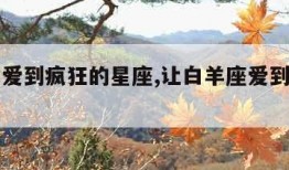让白羊爱到疯狂的星座,让白羊座爱到疯狂的星座