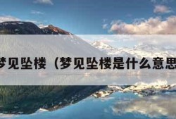 梦见坠楼（梦见坠楼是什么意思）