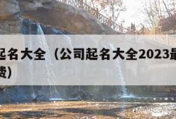 公司起名大全（公司起名大全2023最新版的免费）