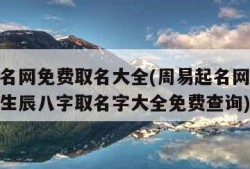 周易起名网免费取名大全(周易起名网免费取名大全生辰八字取名字大全免费查询)