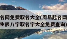 周易起名网免费取名大全(周易起名网免费取名大全生辰八字取名字大全免费查询)