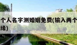 输入两个人名字测婚姻免费(输入两个人的名字测姻缘)