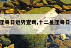 12星座每日运势查询,十二星座每日运势2021