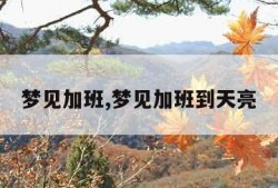 梦见加班,梦见加班到天亮
