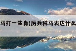 厉兵秣马打一生肖(厉兵秣马表达什么生肖动物)