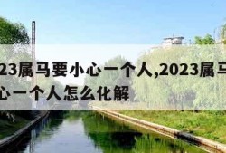 2023属马要小心一个人,2023属马要小心一个人怎么化解