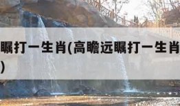 高瞻远瞩打一生肖(高瞻远瞩打一生肖数字动物迷底)