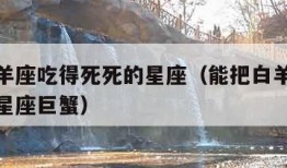 能把白羊座吃得死死的星座（能把白羊座吃得死死的星座巨蟹）