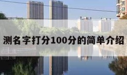 测名字打分100分的简单介绍