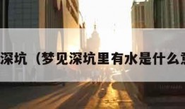 梦见深坑（梦见深坑里有水是什么意思）